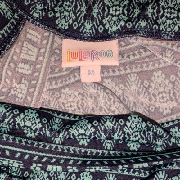 EXCELLENT USED COND LULAROE NAVY BLUE & TEAL SLINKY MAXI SKIRT/STRAPLESS DRESS - Picture 4 of 6